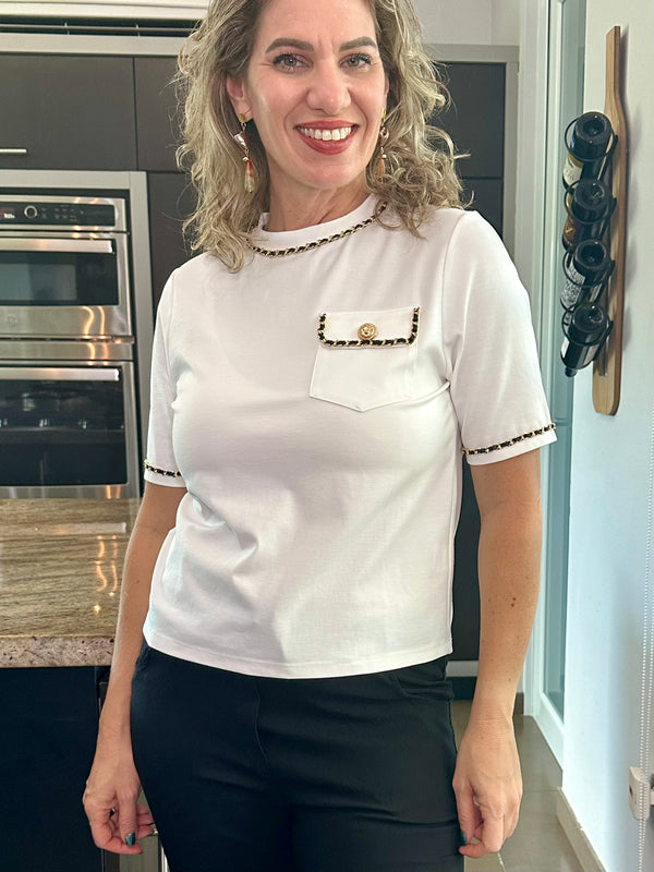 White Detail Chic Blouse