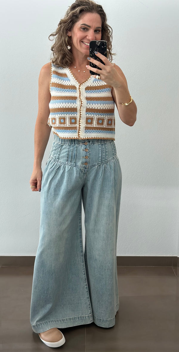 Palazzo Denim Trendy Pant