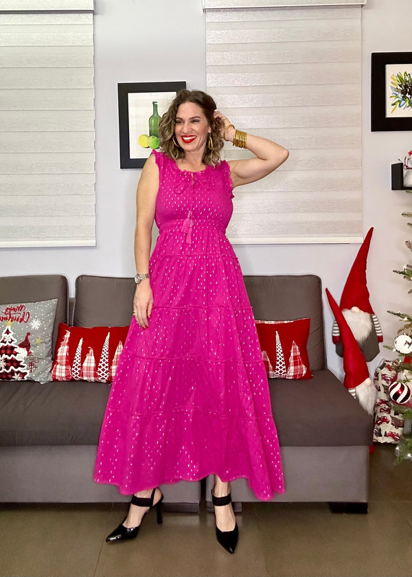 Sophia Magenta Maxi Dress