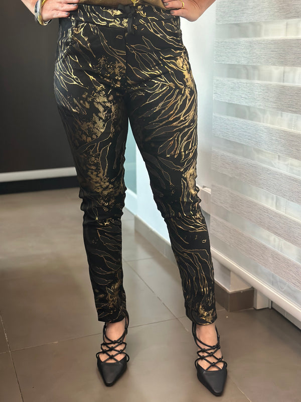 Italian Black Print Joggers