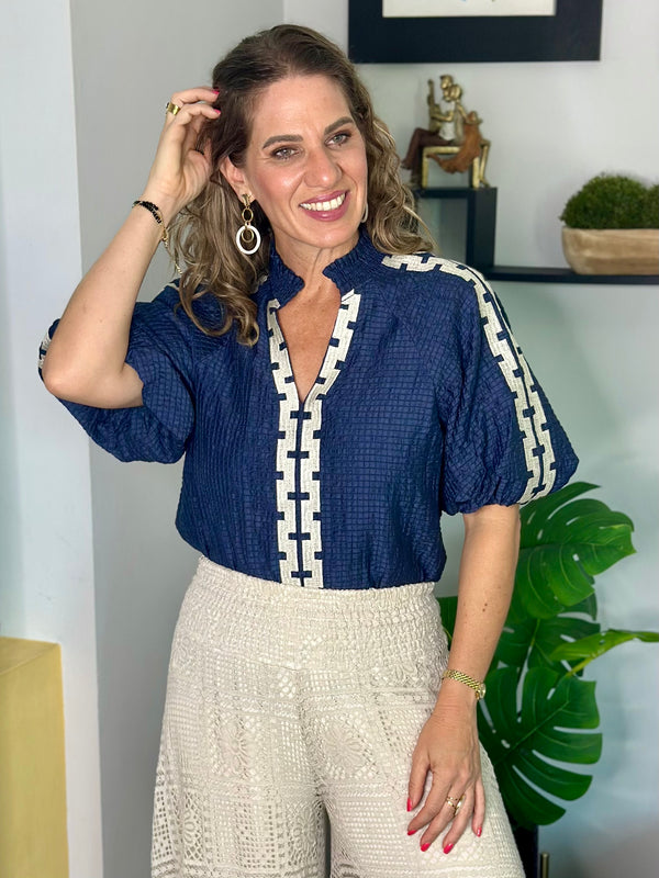 Greek Embroidered Blouse