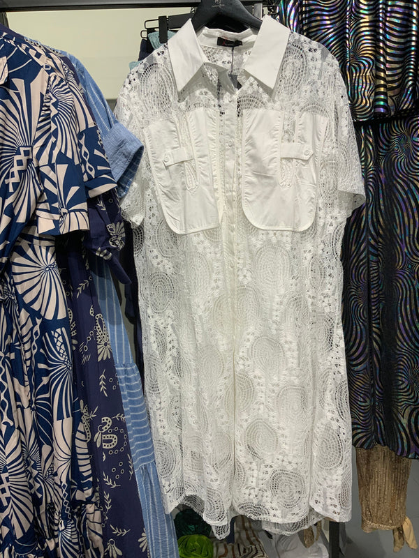 White Lace Safari Dress