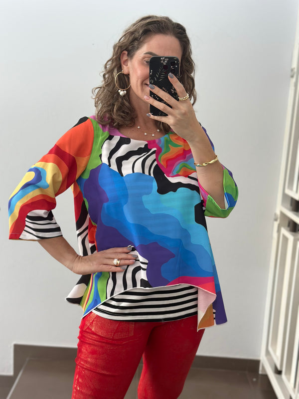 Colorful Zebra Blouse