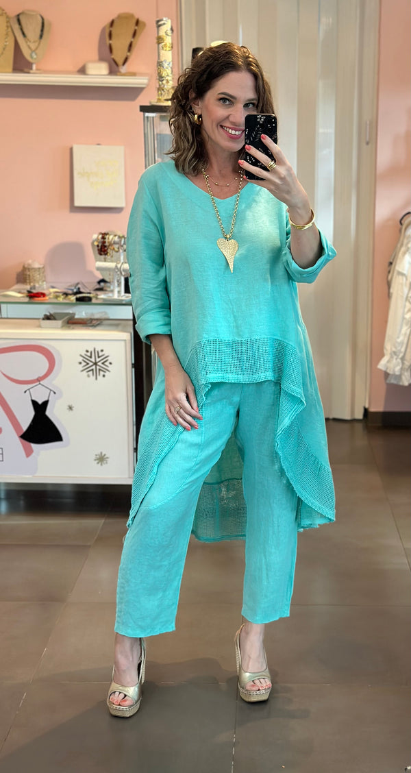 The Turquoise Linen Set