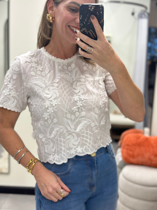 White Bloom Top