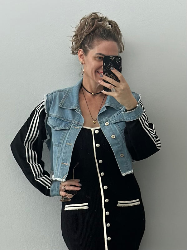 Denim Black & White Jacket