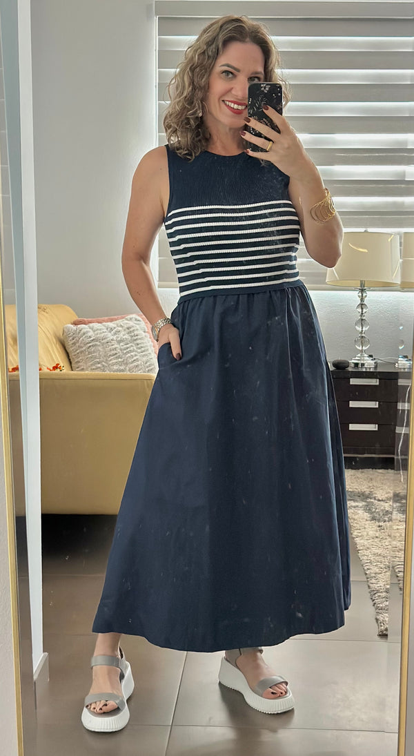 Navy Skies Maxi Dress