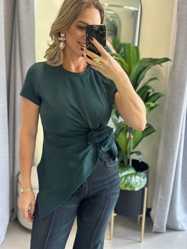 Rose Knot Emerald Top