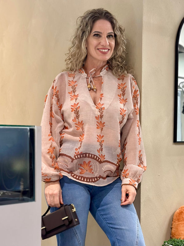 Terracotta Bloom Blouse
