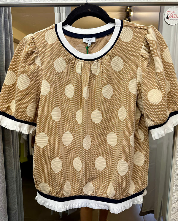 Fall Dots Beige Top