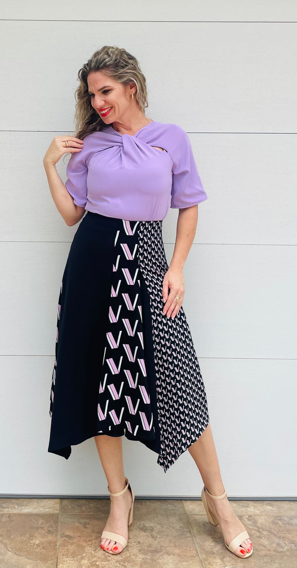 Asymmetric Lilac Skirt